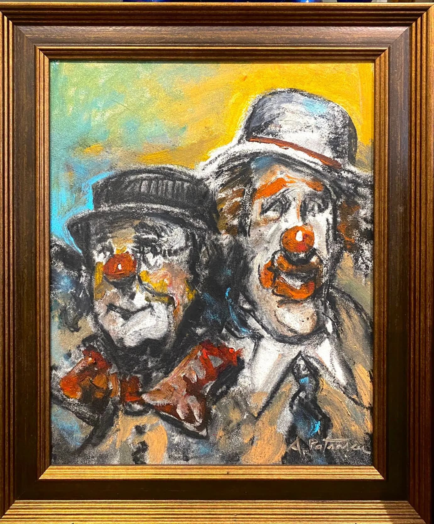 Arlechini — Aurel Patrascu, ulei pe panza