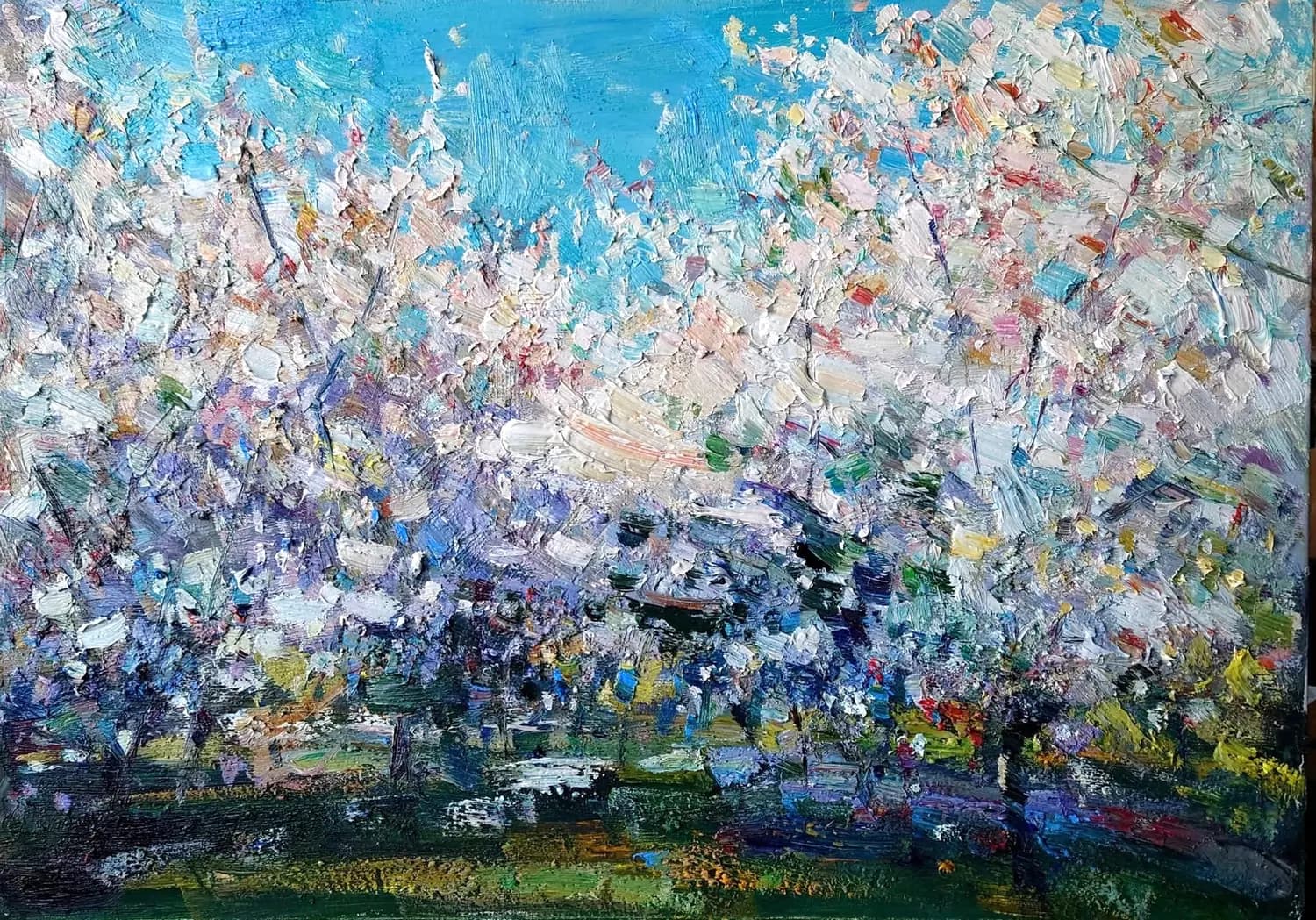Livada înflorită — Gheorghe Lisita, ulei pe panza